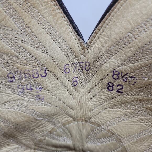 Vintage Dan Post Boots Mens 8.5D Brown Leather EXOTIC RARE Cowboy Western 6758 - Picture 12 of 16